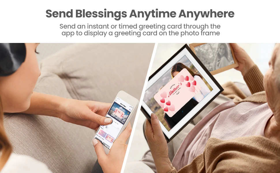 Description Picture 6 of itemSmart WiFi Digital Photo Frame 10.1Inch 1280x800 HD IPS Touch Screen Digital Picture Frame Wall Mountable For Mother's Day Gift