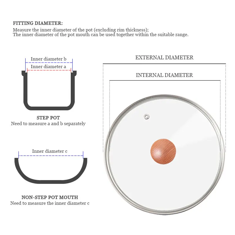 Glass Wok Lid Universal Tempered Glass Lid Frying Pans lid Wok Pan Lids Kitchen Frying Pan stove cover 22-32CM glass pot lid glass lid