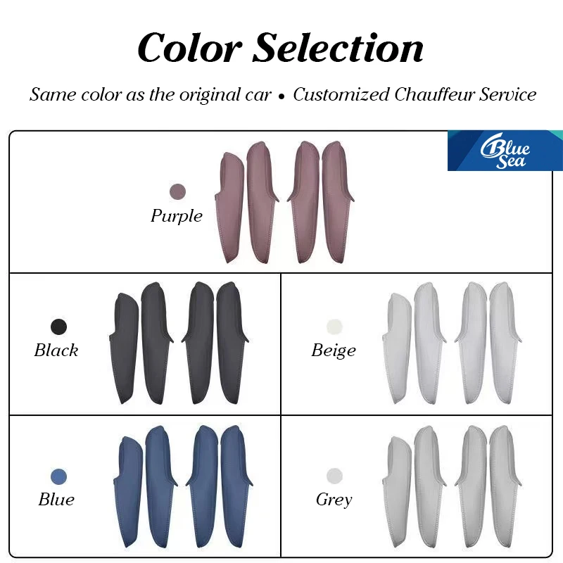 For Byd Song Plus Seal u Dmi Ev 2020-2025 Car Door Handle Protector Covers Leather Anti-slip Interior Decoration Accessories