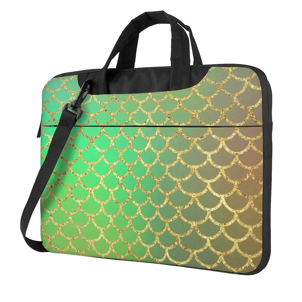 Fantasy Mermaid Scale Laptop Bag Gold Glitter Print Travelmate Per Macbook Air Pro Hp Huawei Case 13 14 15 15.6 Business Pouch