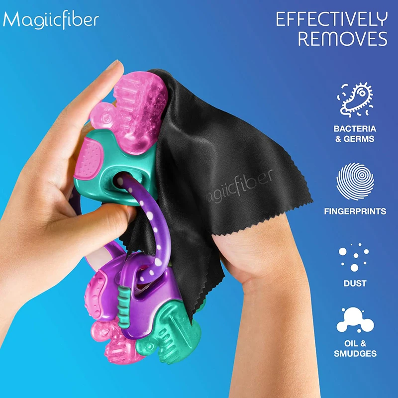 Premium High-Density Microfiber Cleaning Cloth - Soft, Stripe-Free, Efficient Cleaning Wipes