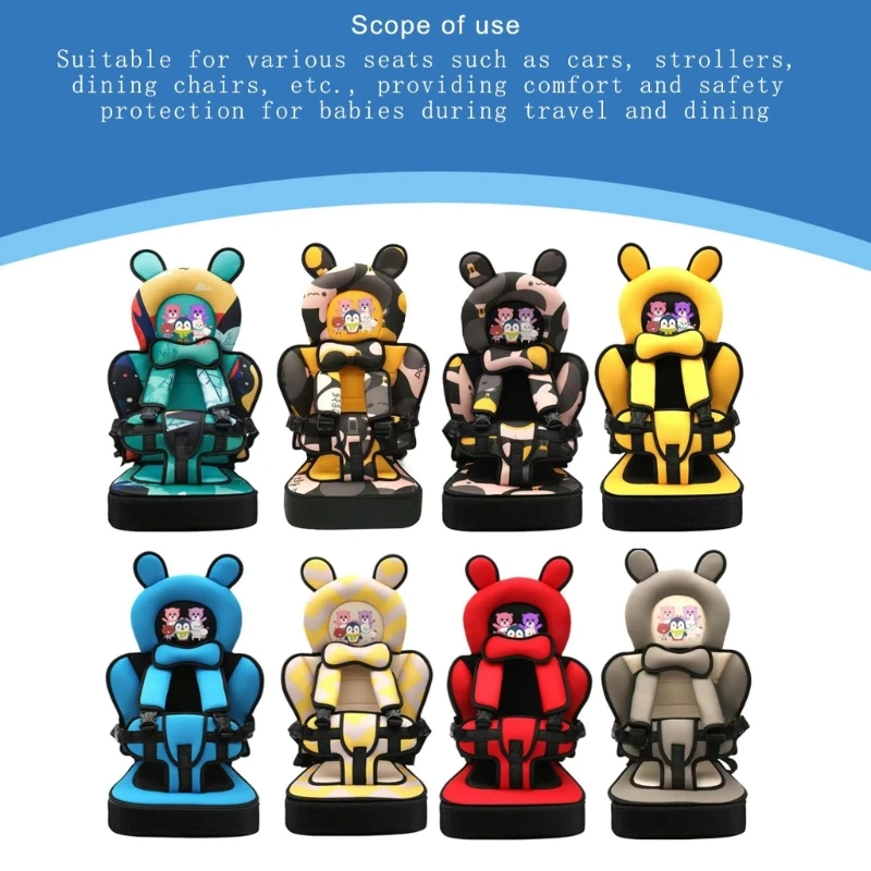Travel Friendly Baby Seats Cushions with Secure Belt for Car Strollers Chairs