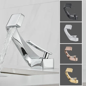 Single Handle Single Hole Fashion Wash Basin Sink Faucet Hot and Cold Bathroom Faucet Deck-mounted Faucet