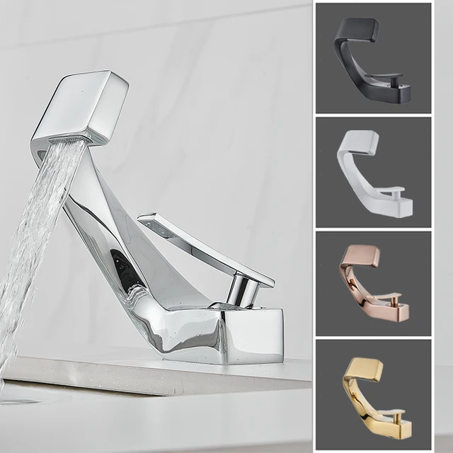 เดี่ยวเดี่ยวหลุมแฟชั่นอ่างล้างหน้าอ่างล้างจานก๊อกน้ําร้อนและเย็นห้องน้ําก๊อกน้ําดาดฟ้าติดตั้งก๊อกน้ํา 1