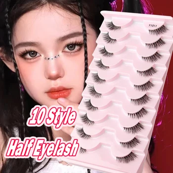 3/510 Pairs Half  Eyelashes 3D Natural False Lashes Fluffy Soft Cross Fox Eye Lashes Wispy Natural Eyelash Extension Cilios