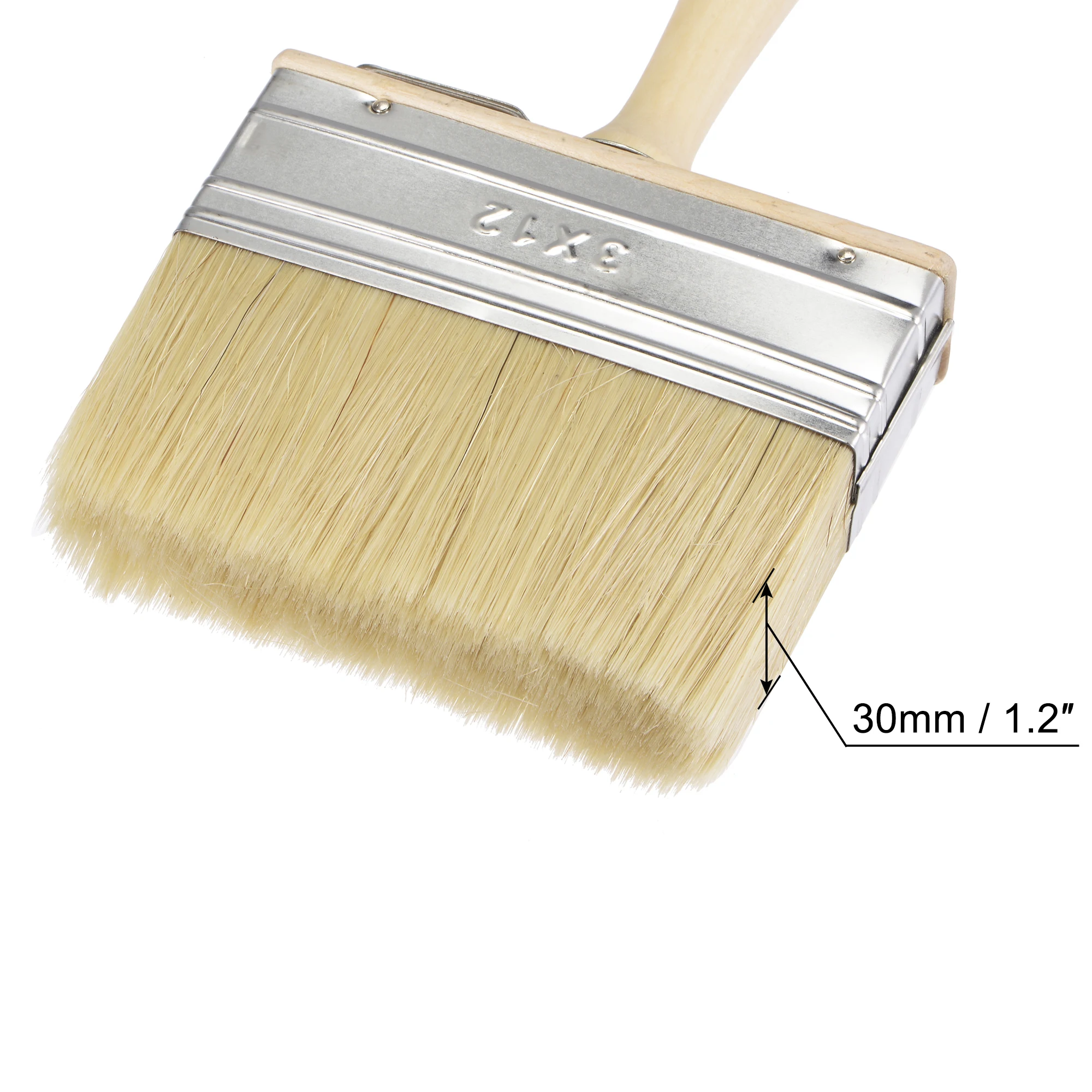 uxcell Staining Paint Brush for Walls 4.7" Width 1.2" Double Thick Bristle with Wood Handle