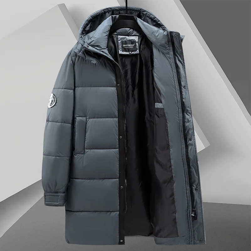 Mens Winter Down Jacket Warm Cotton Hooded Parka Windbreaker Padded Long Padding Coat Big Size 10XL 8XL