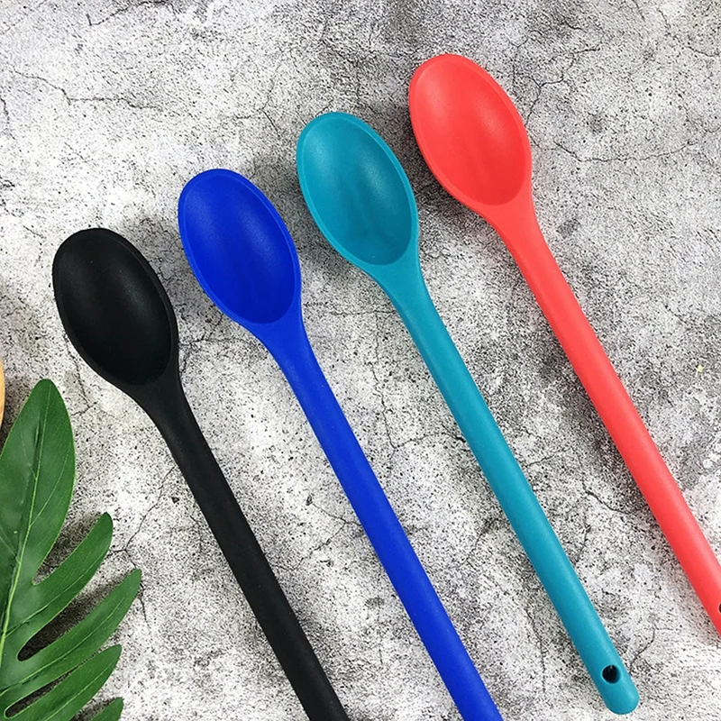 4 cucharas de silicona para mezclar resistentes al calor, cuchara para  utensilios de cocina, cuchara antiadherente para mezclar, hornear, servir y