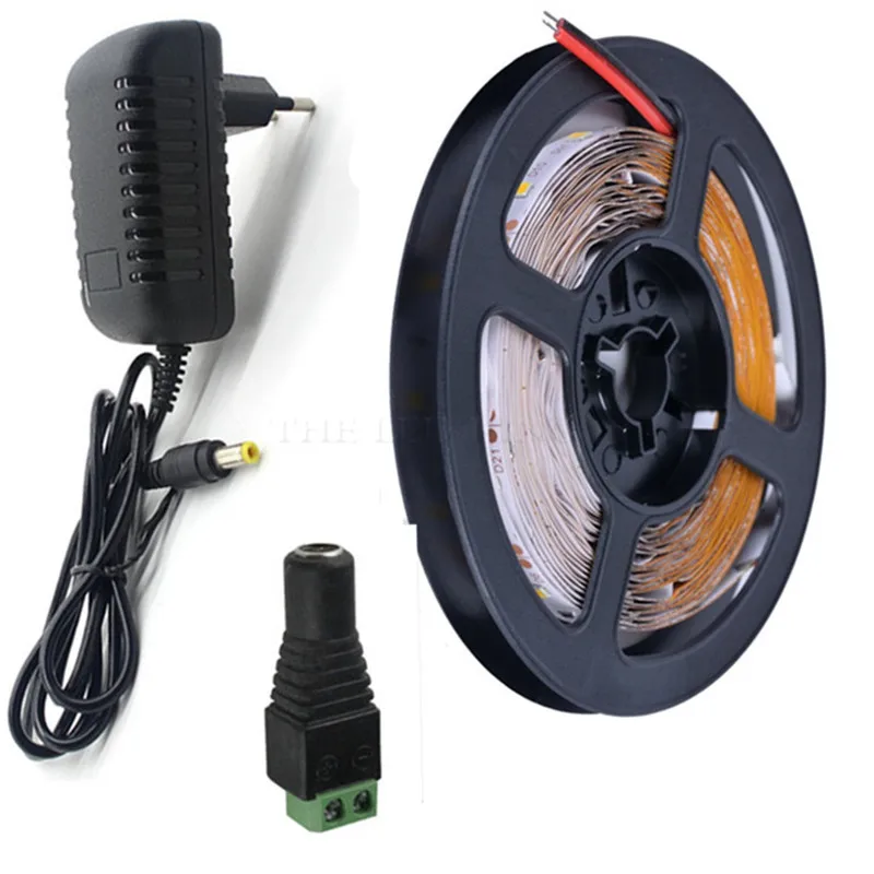 

12V LED Lights 12V LED Strip RGB 2835 LED Light Tape RGB 5M 300LEDs RGB Strip Tape Flexible Diode TV Backlight + Power Adapter