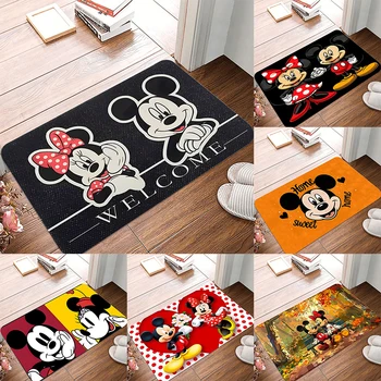 MINISO Disney Topolino e Minnie Tappetino per porta di benvenuto Tappeto da ingresso antiscivolo per soggiorno Camera da letto Cucina Lavanderia Tappetino per interni ed esterni 1