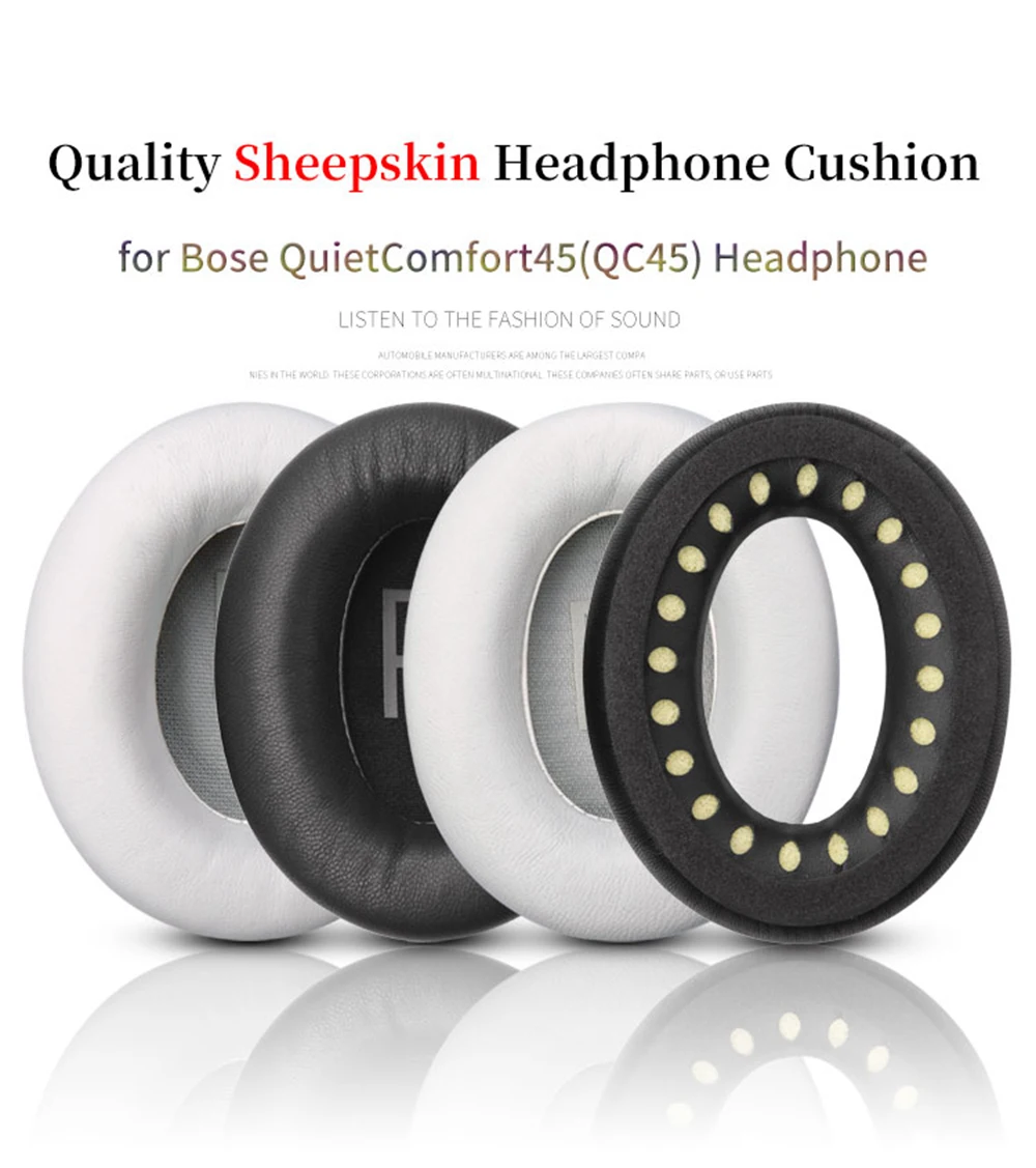 Lambskin Ear Pads For Bose QC45 Headphone Cushion QuietComfort 45 Headset Leather Foam Pad Earpads Sponge Earmuffs