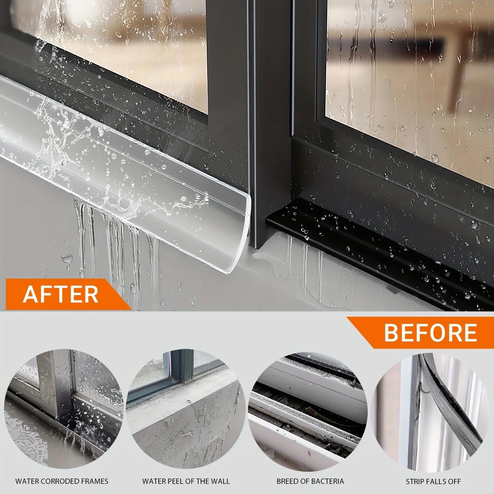 Heavy-Duty Waterproof Rain & Wind Barrier Seal Strip