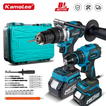 Kamolee 브러시리스 전기 임팩트 드릴, 무선 전기 스크루 드라이버, 가정용 DIY 전동 공구, 마키타 18V 배터리, 13mm