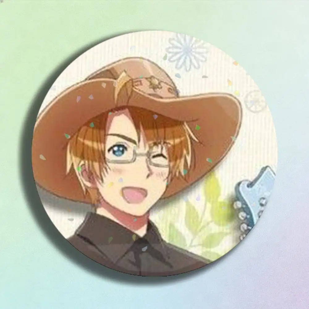 Anime Hetalia World Stars Alfred F. Jones Laser-Abzeichen, kreative Anstecknadeln, Brosche für Tasche, Kleidung, Hut, Dekoration, Geschenke, Fans, Sammlerstücke – Detail 12
