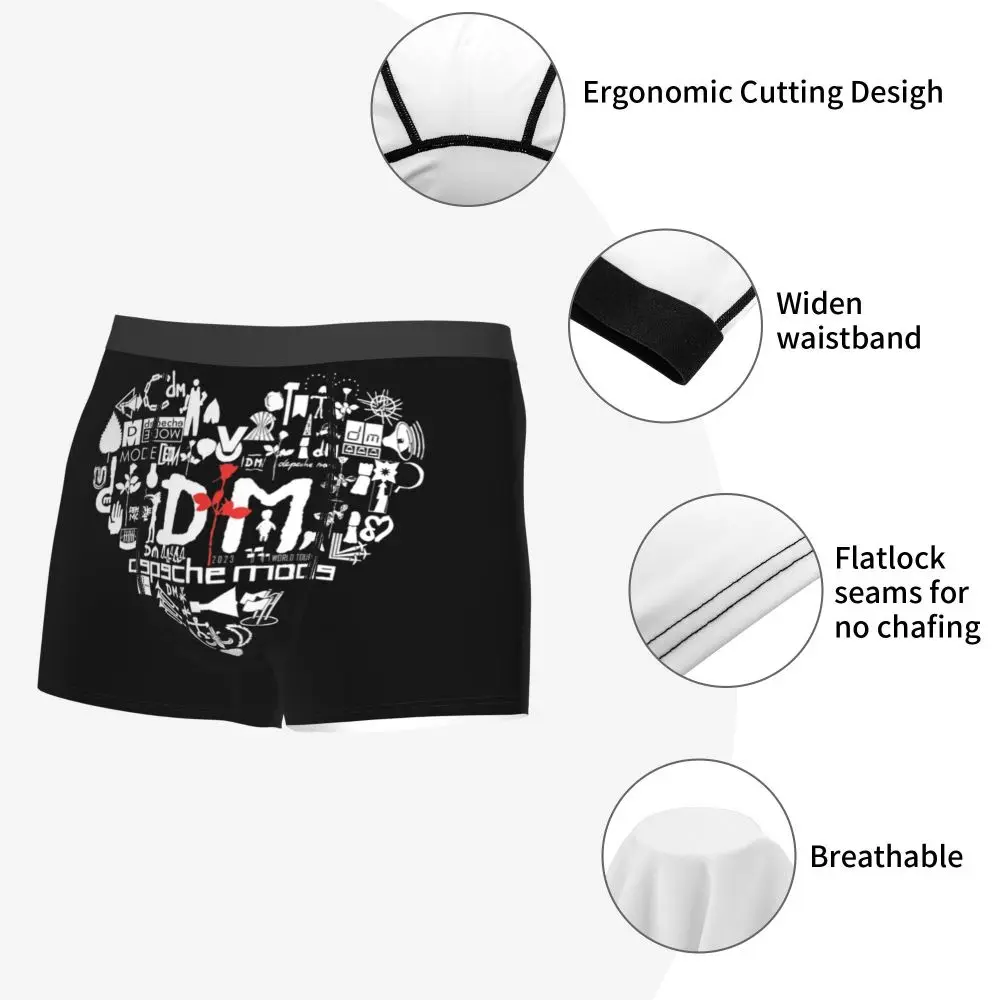 Custom Electronic Rock Depeche Cool Mode Boxers Shorts Men Briefs Underwear Cool Underpants