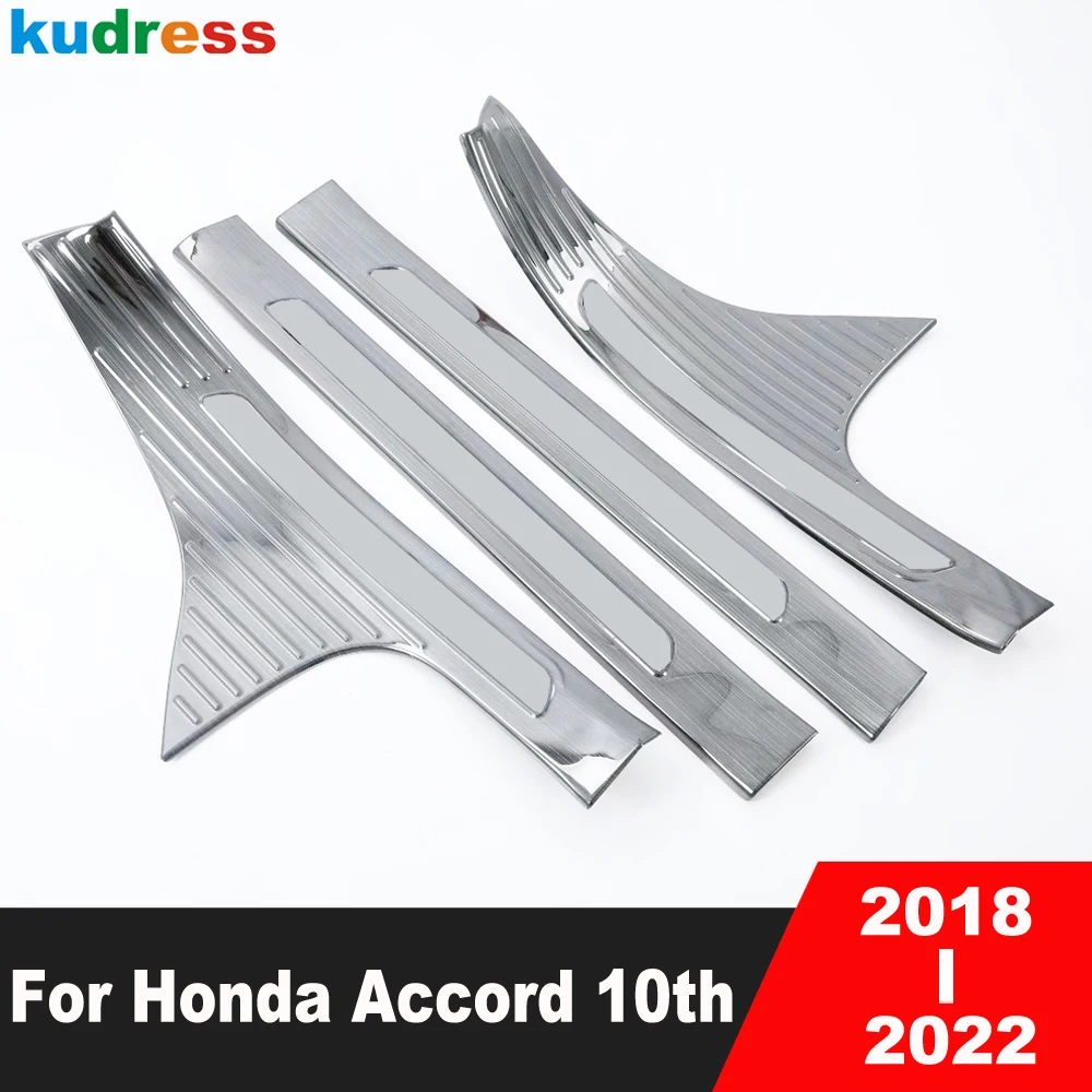 For GMC SIERRA Accessories 2018-2020 Steel Door Sill Protector Door Sill Scuff Plate Cover Trim 4pcs 