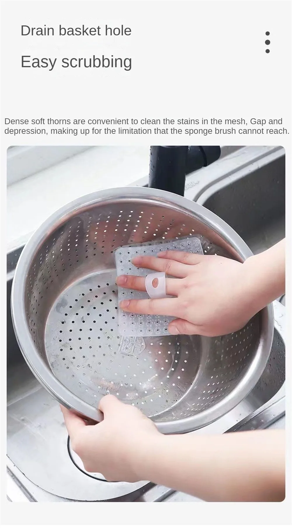 Description Picture 6 of itemFruit And Vegetable Brush Silicone Pot Dishes Cleaning Multifunctional Potato Carrot Brush Easy Clean Kitchen Tools