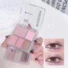 5-Color Punk Smokey Eyeshadow Palette Silvery Black Matte Shimmer Nude Pink Eye Shadow Lasting Halloween Eye Makeup Cosmetics