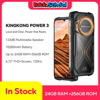 Cubot KingKong Power 3, Smartphone Android 14, haut-parleur 123 dB, Helio G99, écran 120Hz 6,72", RAM étendue jusqu'à 24 Go, ROM 256 Go, batterie 10200 mAh, appareil photo 100MP, telephone portable 1