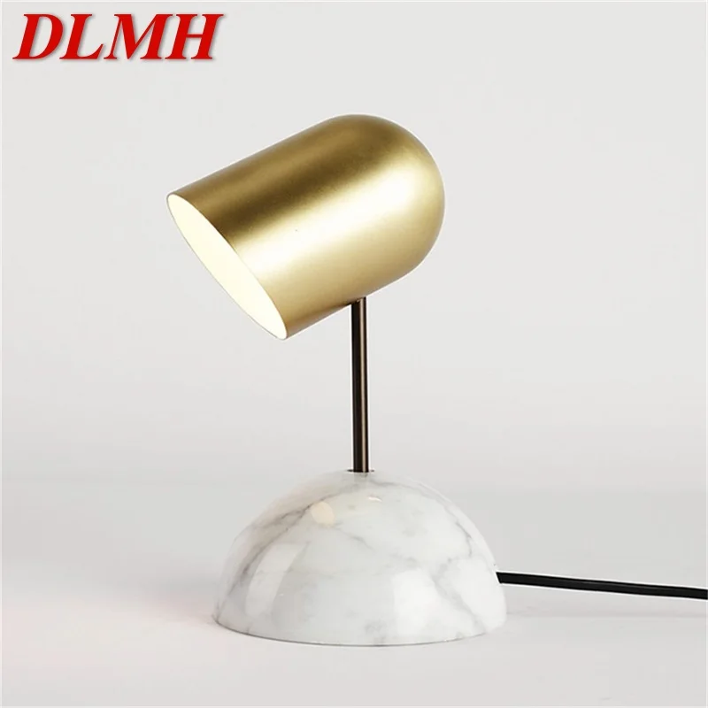 

Современная настольная лампа DLMH, простой модный декоративный светодиодный светильник под мрамор для дома, спальни, отеля, гостиной