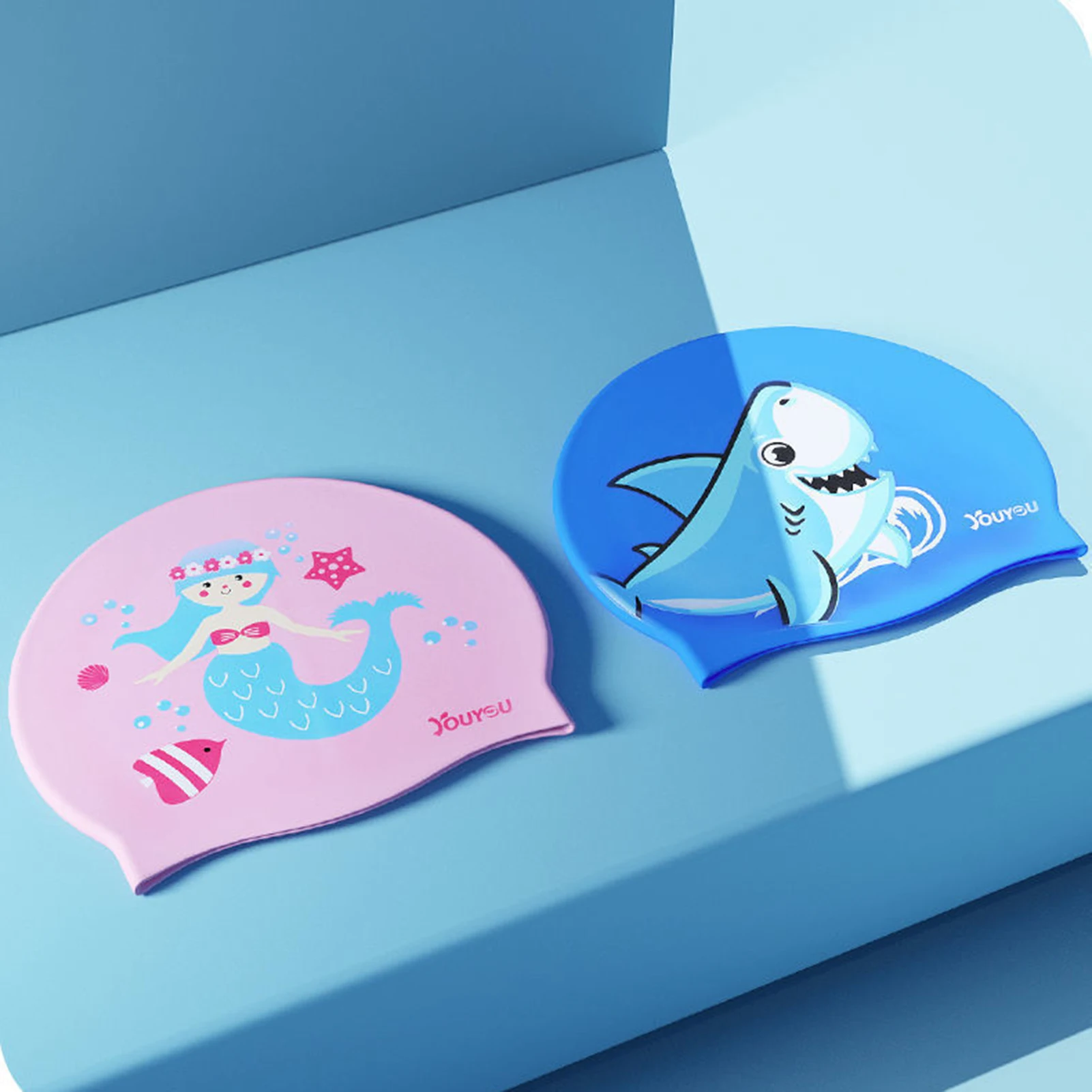 

Женские силиконовые шапки для купания, Мультяшные шапки для купания, эргономичные шапки для купания, эластичные шапки для бассейна для детей, девочек, мальчиков и молодежи