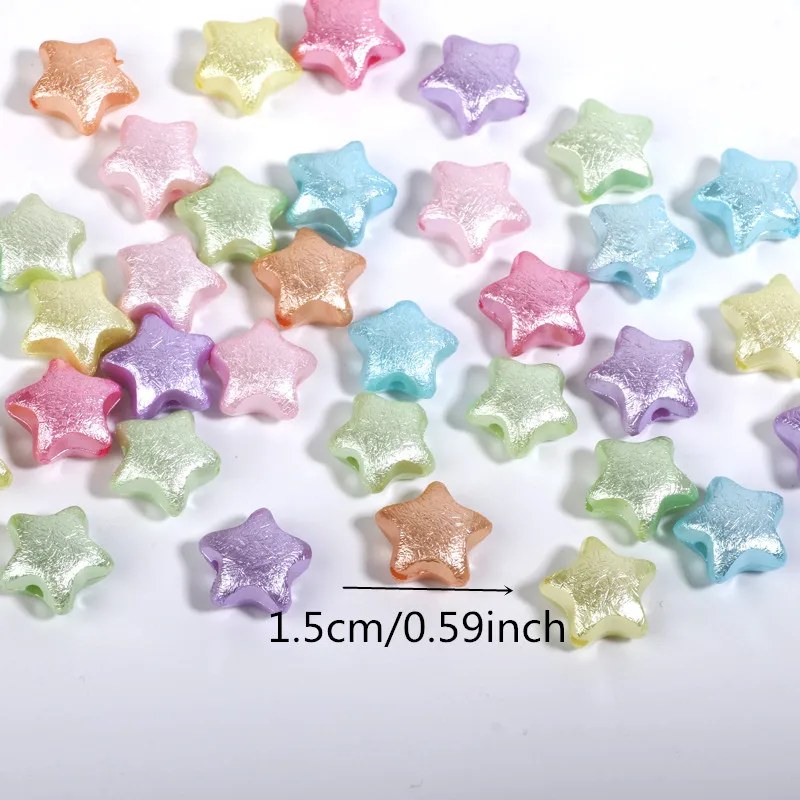 Pastel Colored Five-Pointed Star Acrylic Beads for DIY Jewelry and Crafts