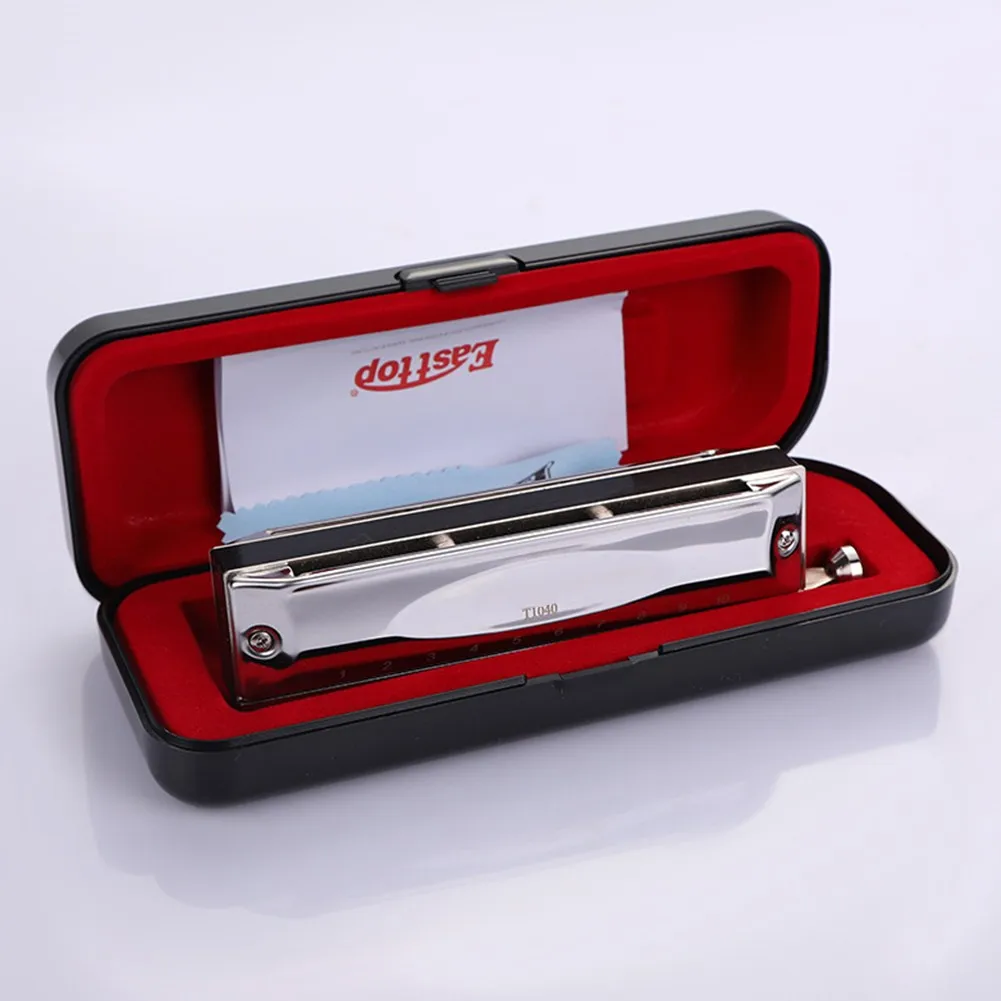 

Easttop Professional Chromatic Harmonica Key Of C 10 Holes 40Tones Mouth Organ Portable Pocket Harmonica Musical Instruments
