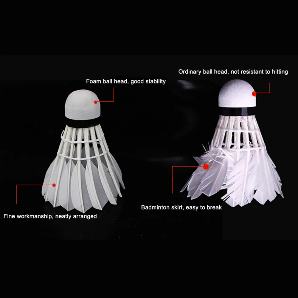 Lighting Badminton Head LED Luminous Colorful Goose Feather Shuttlecock Outdoor Sports Entertainment Night Training Ball 4/8Pcs badminton shuttlecock badminton ball feather shuttlecock