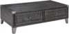 Todoe Industrial Rectangular Lift Top Coffee Table with 2 Storage Drawers, Dark Gray with Weathered Pine Finish 1