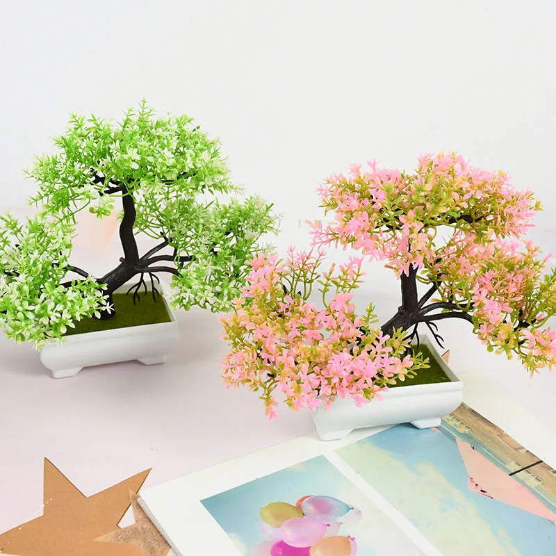 Plantas artificiales bonsái, maceta de árbol pequeño, adornos en maceta para la decoración, AKITECNO.CL