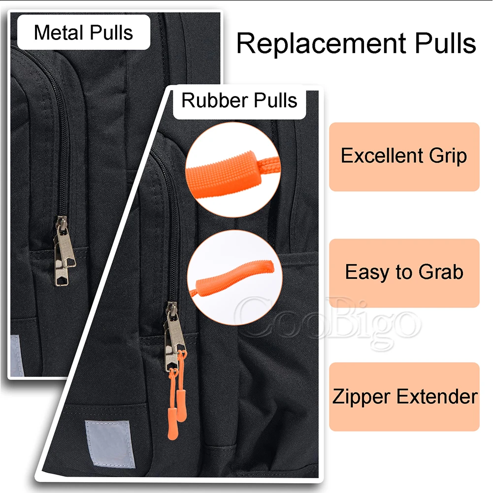 50pcs Slider Zipper Pull Handle Zip Puller Cord Fasteners Closures Strap for Wallet Bag Sewing and Haberdashery Accessories