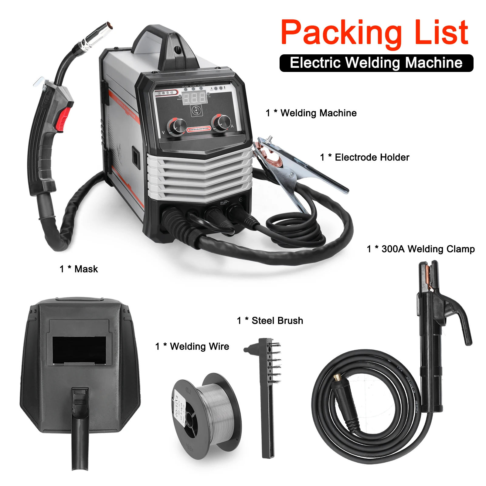 Máquina de Soldar 4 en 1 Multifuncional MIG MMA MAG TIG-160C, Soldadores Inverter, Máquina de Soldadura Eléctrica Portátil Multiusos