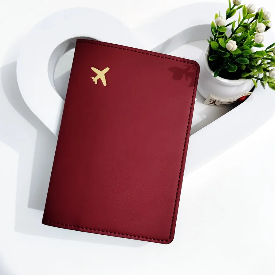 1PCS PU Leather Passport Cover Case Holder  Wallet Card Holder Plane Lightweight Fashion Travel Accessories For Flight