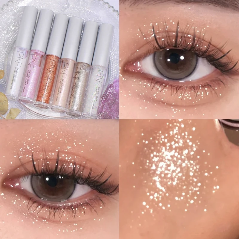Glitter Liquid Eyeshadow Waterproof Lasting Diamond Pearlescent Shimmer Face Highlighter Sdraiato Silkworm Eye Paillettes Cosmetics
