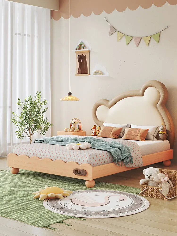 

Boy Solid Wood 1.5m Girl Castle Princess Bed Wooden Furniture