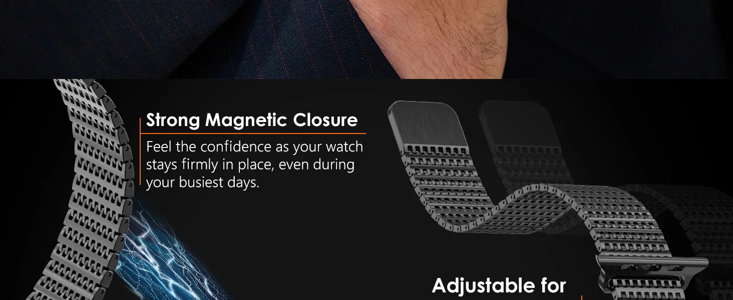 Magnetic Stainless Steel straps for Apple Watch 10 band 45mm 44mm 49mm 46 42mm Metal Bracelet iWatch series 9 8 7 6 3 se Ultra 2