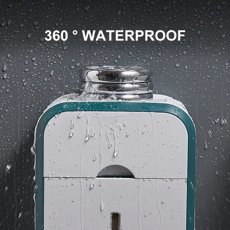 Toilet Paper Holder No Drill Tissue Hanger WC Rolhouder Waterproof Multifunctional Automatic Opening Bathroom Accessories