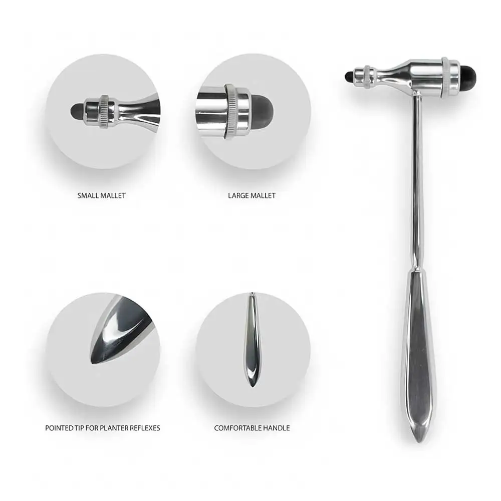 1Pc Neurological Diagnostic Hammer Muscle Hammer Stretch Response Zinc Alloy Multi-functional Percussion Hammer Health 3