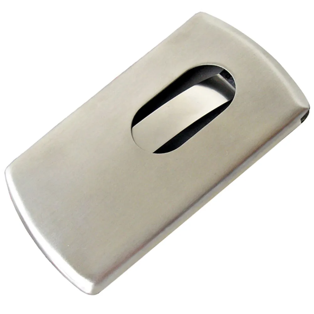 1Pcs 금속 명함 홀더 휴대용 PU 신용 카드 케이스 여행 사무실 이름 홀더를위한 슬림 전문 이름 정리함