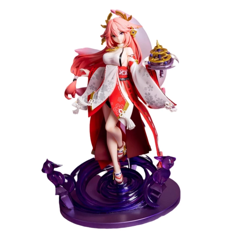 

24Cm Gk Genshin Impact Yae Miko Game Action Figure Detachable Statue Ornament Model Garage Kit Doll Kid Toys Gift
