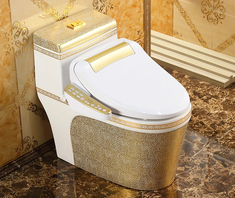 

European style toilet gold intelligent toilet cover instant hot seat cover body cleaner fully automatic cleaning and drying
