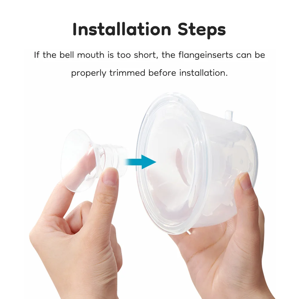 Silicone Flange Inserts for Breast Pumps Bottle brush Electric Breast Pumps Nipple Tunnel Narrow Connector 13/15/17/19/21/24mm 4