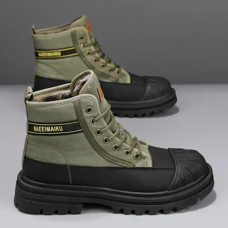 

Продажа мужских инструментальных ботинок Нескользящие износостойкие мужские ботинки водонепроницаемые сохраняют тепло красивые и модные пушистые ботинки для мужчин