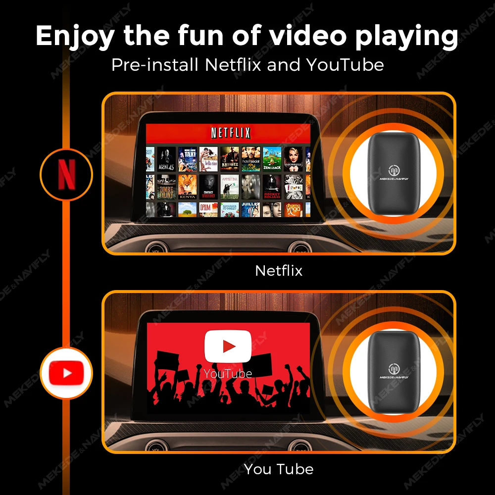 차량용 유선-무선 카플레이 Ai 박스, 안드로이드 오토, 넷플릭스 TV, 유튜브, 포드, 도요타, 볼보, 포드, 오펠, 스코다, 현대용