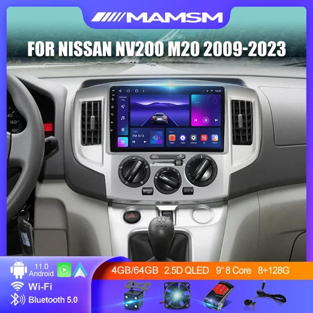 Android Auto Car Radio For Nissan NV200 M20 2009 - 2023 Multimedia Video Player Navigation GPS Carplay Stereo 4G QLED Autoradio