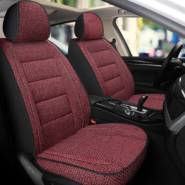 Juste de Siège de Voiture Universelle en Lin, Protection en Tissu Respirant, Coussin Avant Simple, Entièrement Entouré, pour SUV, Camion, Van 3