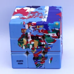3x3x3 Magic Cube Puzzle Geography Elements Patterned Cubes Children's Gifts Educational Toys