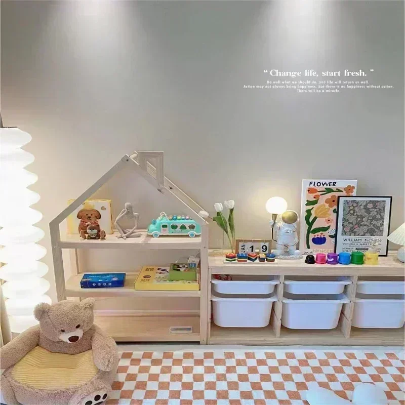 Estantería Montessori personalizada para guardería, estantería de madera  para habitación de niños - AliExpress