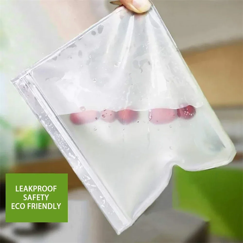 Silicone Food Storage Containers Leakproof Containers Reusable Stand Up Zip Shut Bag Cup Fresh Bag Food Storage Fresh Wrap