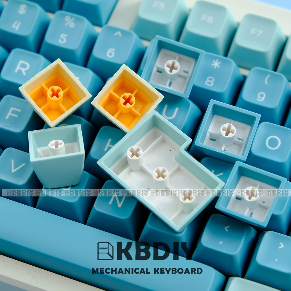 Kbdiy-custom Sea Salt Lemon Keycap 160 Key Cap Double Shot Teclado Mecânico Iso Perfil SA Gmk67 84 87 96 104 - Imagem 4
